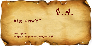 Vig Arnó névjegykártya